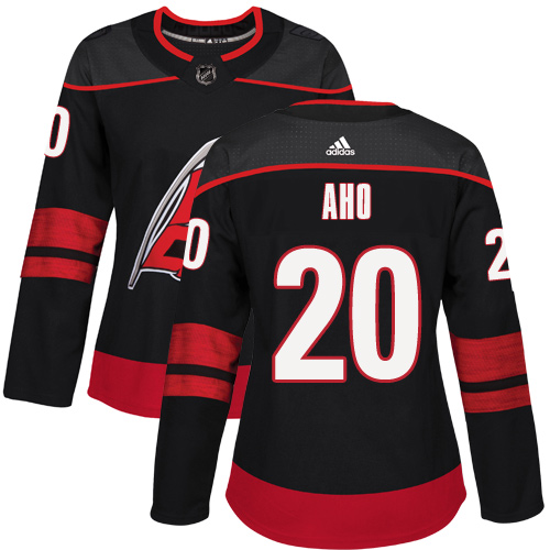 Adidas Carolina Hurricanes #20 Sebastian Aho Black Alternate Authentic Women's Stitched Jersey Womens