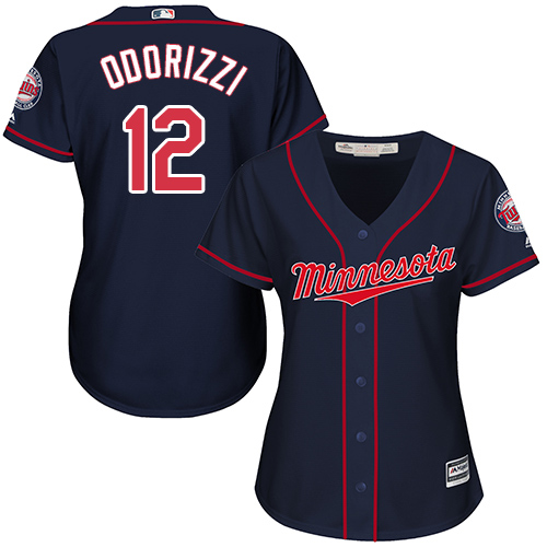 Minnesota Twins #12 Jake Odorizzi Navy Blue Alternate Women's Stitched Jersey Womens