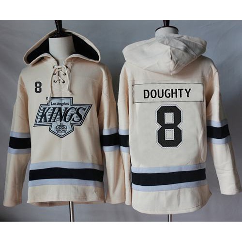 Los Angeles Kings #8 Drew Doughty Cream Sawyer Hooded Sweatshirt Stitched Jersey Men's