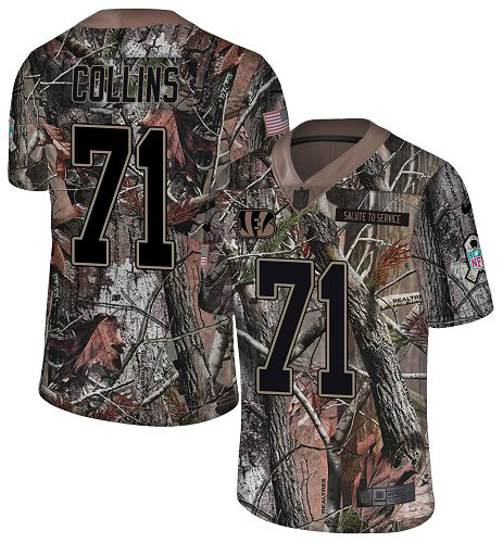 Bengals #71 La'el Collins Camo Men's Stitched Limited Rush Realtree Jersey