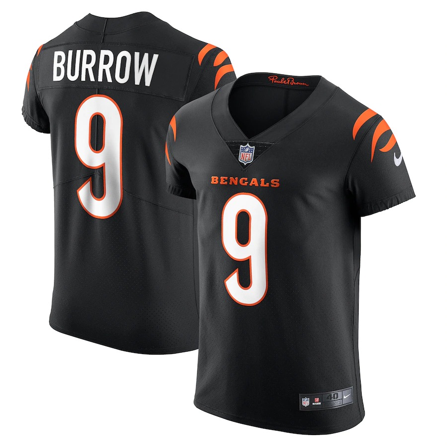 Cincinnati Bengals #9 Joe Burrow Black Youth Vapor Elite Jersey