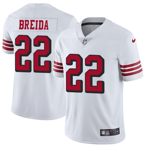 San Francisco 49ers #22 Matt Breida White Rush Men's Stitched Vapor Untouchable Limited Jersey Men's