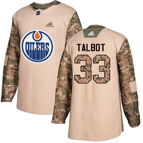 Adidas Edmonton Oilers #33 Cam Talbot Camo Authentic 2017 Veterans Day Stitched Youth Jersey Youth