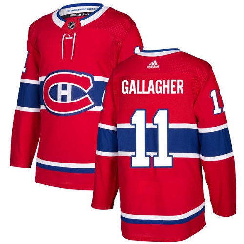 Adidas Montreal Canadiens #11 Brendan Gallagher Red Home Authentic Stitched Youth Jersey Youth