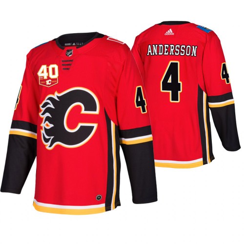 Adidas Calgary Calgary Flames #4 Rasmus Andersson 40th Anniversary Third 2019-20 Jersey Men's