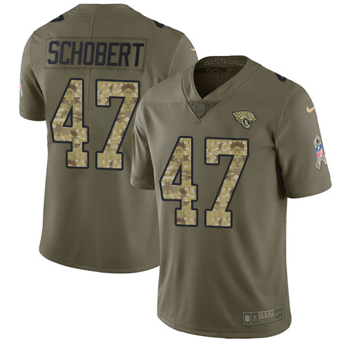 Jacksonville Jaguars #47 Joe Schobert Olive/Camo Youth Stitched Limited 2017 Salute To Service Jersey Youth