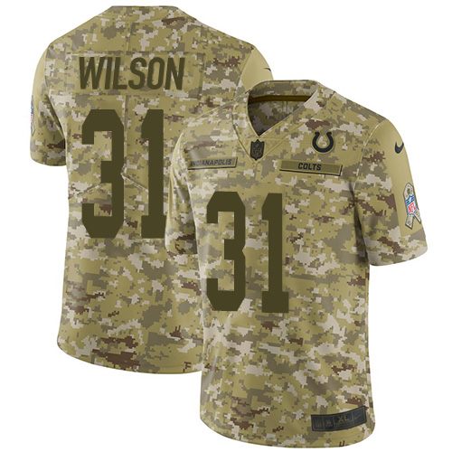 Indianapolis Colts #31 Quincy Wilson Camo Men's Stitched Limited 2018 Salute To Service Jersey Men's