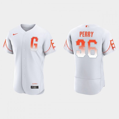 San Francisco San Francisco Giants #36 Gaylord Perry Men's 2021 City Connect Authentic White Jersey Men's
