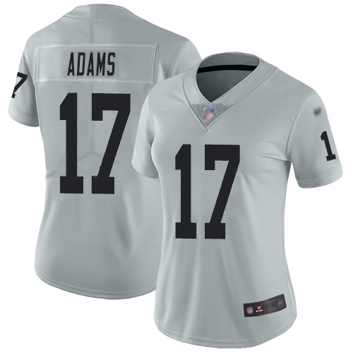 Raiders #17 Davante Adams Silver Women's Stitched Limited Inverted Legend Jersey