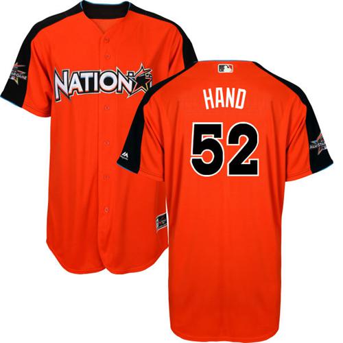 San Diego Padres #52 Brad Hand Orange 2017 All-Star National League Stitched Jersey Men's