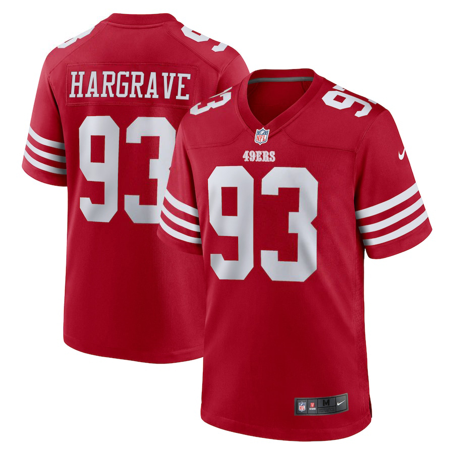 San Francisco 49ers #93 Javon Hargrave Men's 2022 Player Game Jersey - Scarlet