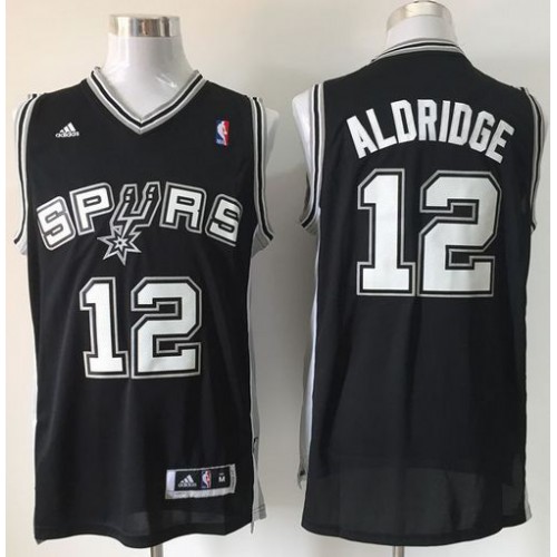 San Antonio Spurs #12 LaMarcus Aldridge Black Road Stitched Jersey Mens