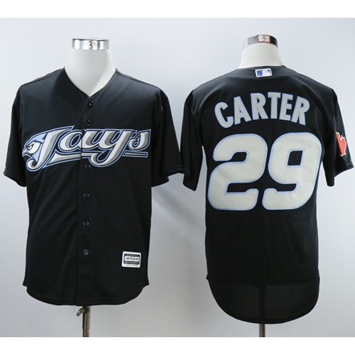 Toronto Blue Jays #29 Joe Carter Black 2008 Turn Back The Clock Stitched Jersey Men's