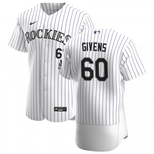 Colorado Colorado Rockies #60 Mychal Givens Men's White Home 2020 Authentic Player Jersey Men's
