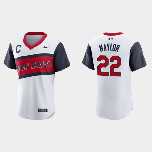 Cleveland Guardians #22 Josh Naylor Men's White 2021 Little League Class Authentic Jersey Men's