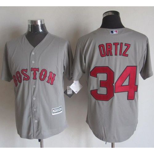 Boston Red Sox #34 David Ortiz Grey New Cool Base Stitched Jersey Men's