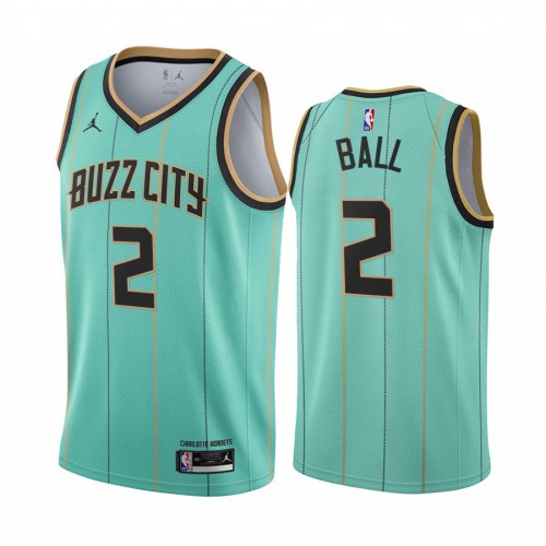 Charlotte Hornets #2 LaMelo Ball Mint Green Womens Swingman 2020-21 City Edition Jersey Womens