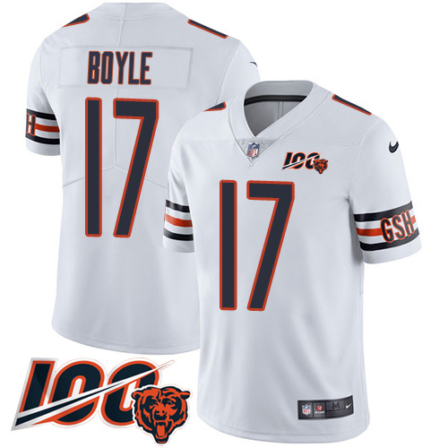 Bears #17 Tim Boyle White Alternate Youth Stitched Vapor Untouchable Limited 100th Season Jersey