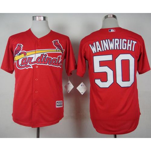 St.Louis Cardinals #50 Adam Wainwright Red Cool Base Stitched Jersey Men's