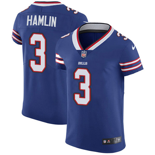 Bills #3 Damar Hamlin Royal Blue Team Color Men's Stitched Vapor Untouchable Elite Jersey