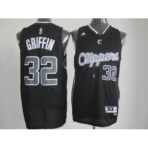 Los Angeles Clippers #32 Blake Griffin Black Shadow Stitched Jersey Mens
