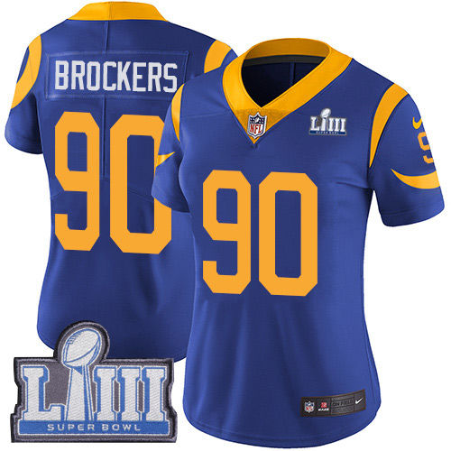 Los Angeles Rams #90 Michael Brockers Royal Blue Alternate Super Bowl LIII Bound Women's Stitched Vapor Untouchable Limited Jersey Womens