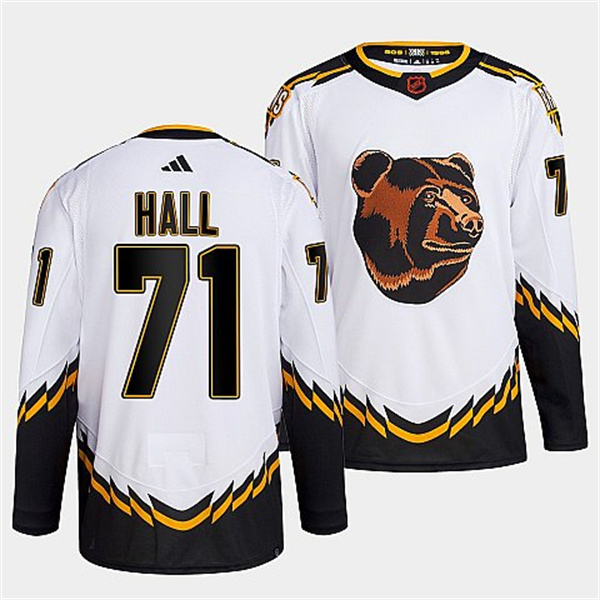 Boston Bruins #71 Taylor Hall Men's Adidas Reverse Retro 2.0 Authentic Player Jersey - White