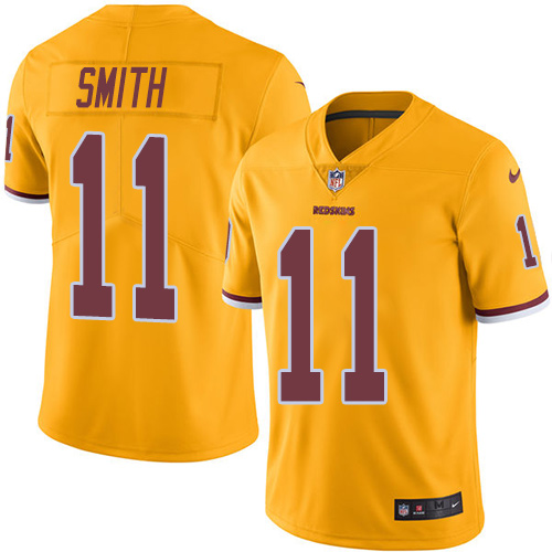 Washington Commanders #11 Alex Smith Gold Men's Stitched Limited Rush Jersey Men's