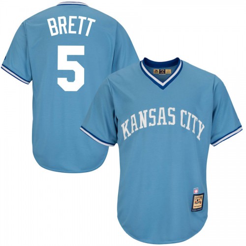 Kansas City Kansas City Royals #5 George Brett Majestic Cool Base Cooperstown Collection Player Jersey Blue Men's