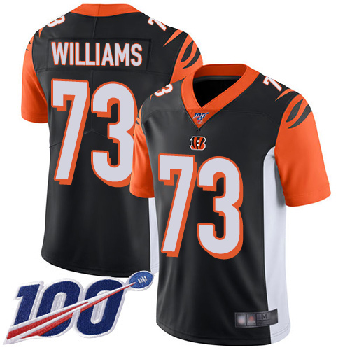 Cincinnati Bengals #73 Jonah Williams Black Team Color Youth Stitched 100th Season Vapor Limited Jersey Youth