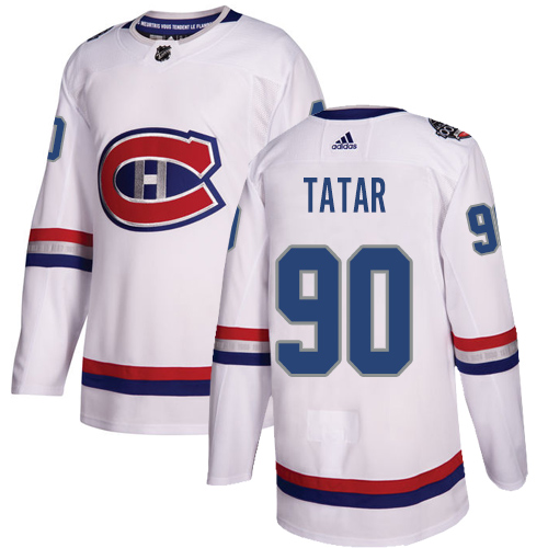 Adidas Montreal Canadiens #90 Tomas Tatar White Authentic 2017 100 Classic Stitched Jersey Men's