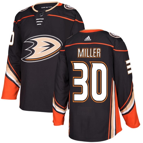 Adidas Anaheim Ducks #30 Ryan Miller Black Home Authentic Stitched Jersey Men's