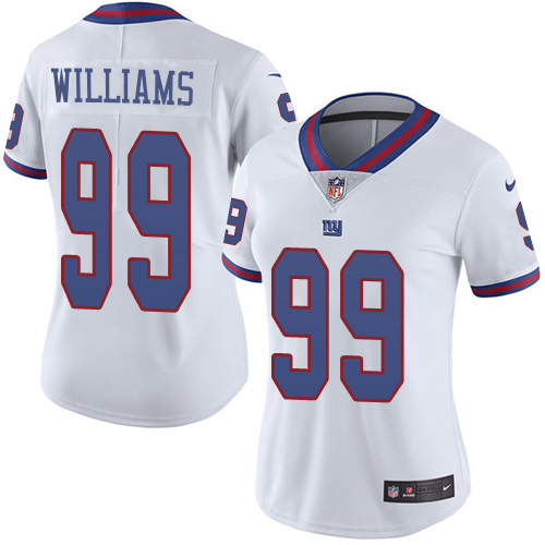 New York Giants #99 Leonard Williams White Women's Stitched Limited Rush Jersey Womens
