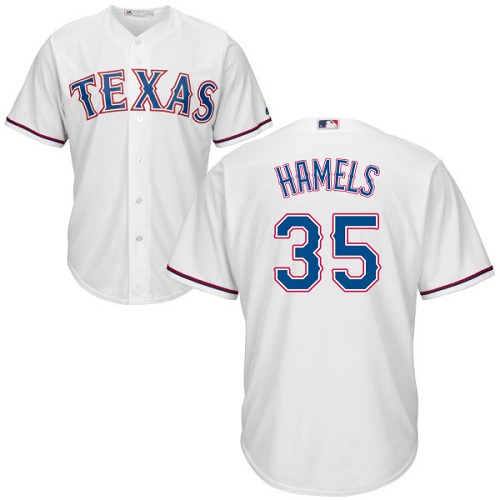 Texas Rangers #35 Cole Hamels White Cool Base Stitched Youth Jersey Youth