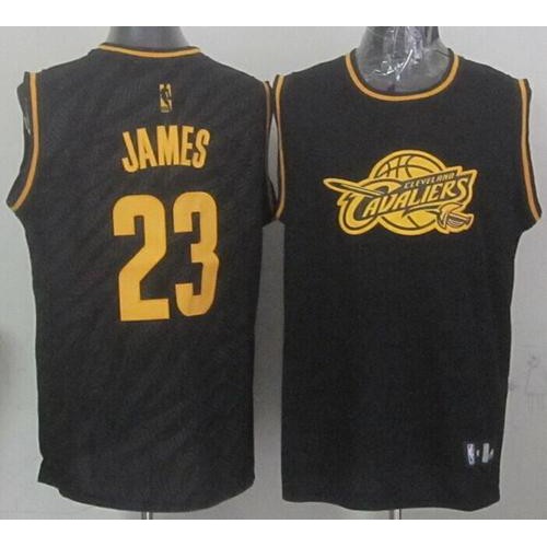 Cleveland Cavaliers #23 LeBron James Black Precious Metals Fashion Stitched Jersey Mens