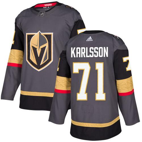 Adidas Golden Vegas Golden Knights #71 William Karlsson Grey Home Authentic Stitched Jersey Men's