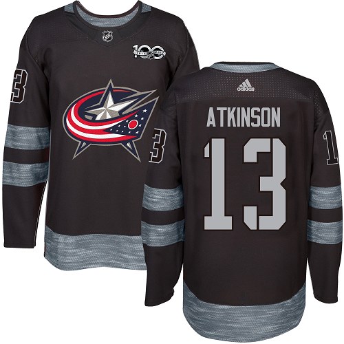 Adidas Columbus Blue Jackets #13 Cam Atkinson Black 1917-2017 100th Anniversary Stitched Jersey Men's