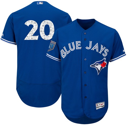 Toronto Blue Jays #20 Josh Donaldson Blue 2018 Spring Training Authentic Flex Base Stitched Jersey Men's