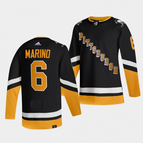 Adidas Pittsburgh Penguins #6 John Marino Men's 2021-22 Alternate Authentic Jersey - Black Men's