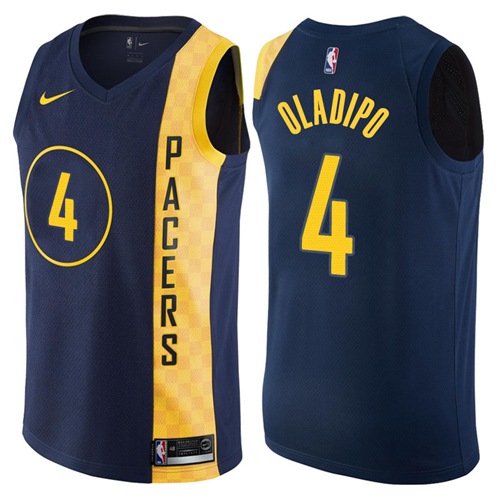 Indiana Pacers #4 Victor Oladipo Navy Blue Swingman City Edition Jersey Mens