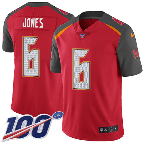 Buccaneers #6 Julio Jones Red Team Color Youth Stitched 100th Season Vapor Untouchable Limited Jersey