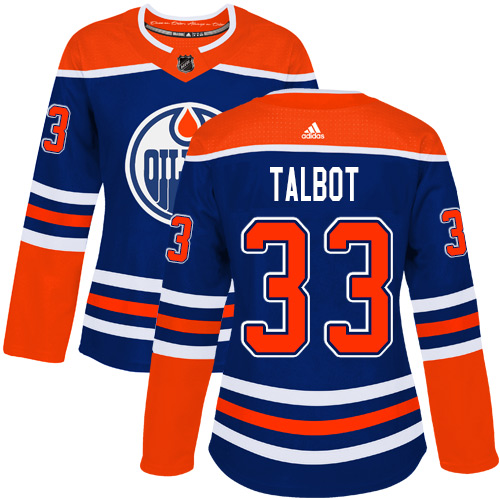 Adidas Edmonton Oilers #33 Cam Talbot Royal Alternate Authentic Women's Stitched Jersey Womens