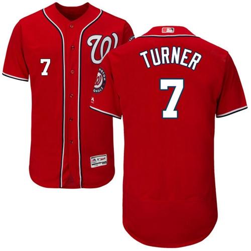 Washington Nationals #7 Trea Turner Red Flexbase Authentic Collection Stitched Jersey Men's