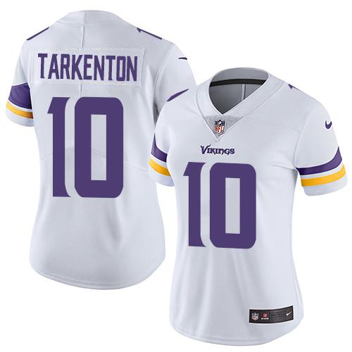 Vikings #10 Fran Tarkenton White Women's Stitched Vapor Untouchable Limited Jersey
