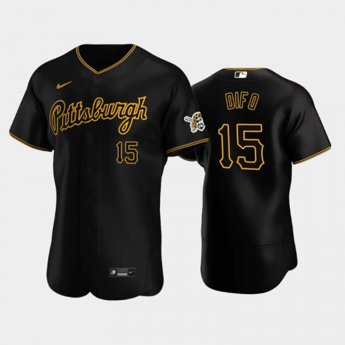 Pittsburgh Pittsburgh Pirates #15 Wilmer Difo Authentic Men's Alternate Jersey - Black Men's