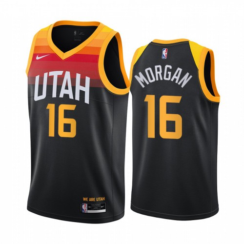 Utah Jazz #16 Juwan Morgan Black Womens Swingman 2020-21 City Edition Jersey Womens