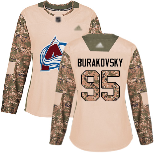 Adidas Colorado Avalanche #95 Andre Burakovsky Camo Authentic 2017 Veterans Day Women's Stitched Jersey Womens