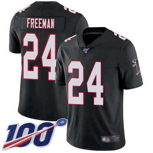 Atlanta Falcons #24 Devonta Freeman Black Alternate Men's Stitched 100th Season Vapor Limited Jersey Men's
