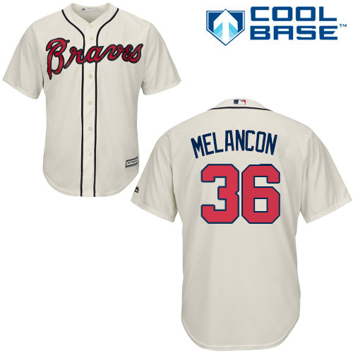 Atlanta Braves #36 Mark Melancon Cream New Cool Base Stitched Jersey Men's