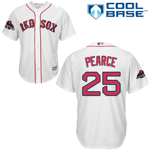 Boston Red Sox #25 Steve Pearce White Cool Base 2018 World Series Champions Stitched Youth Jersey Youth